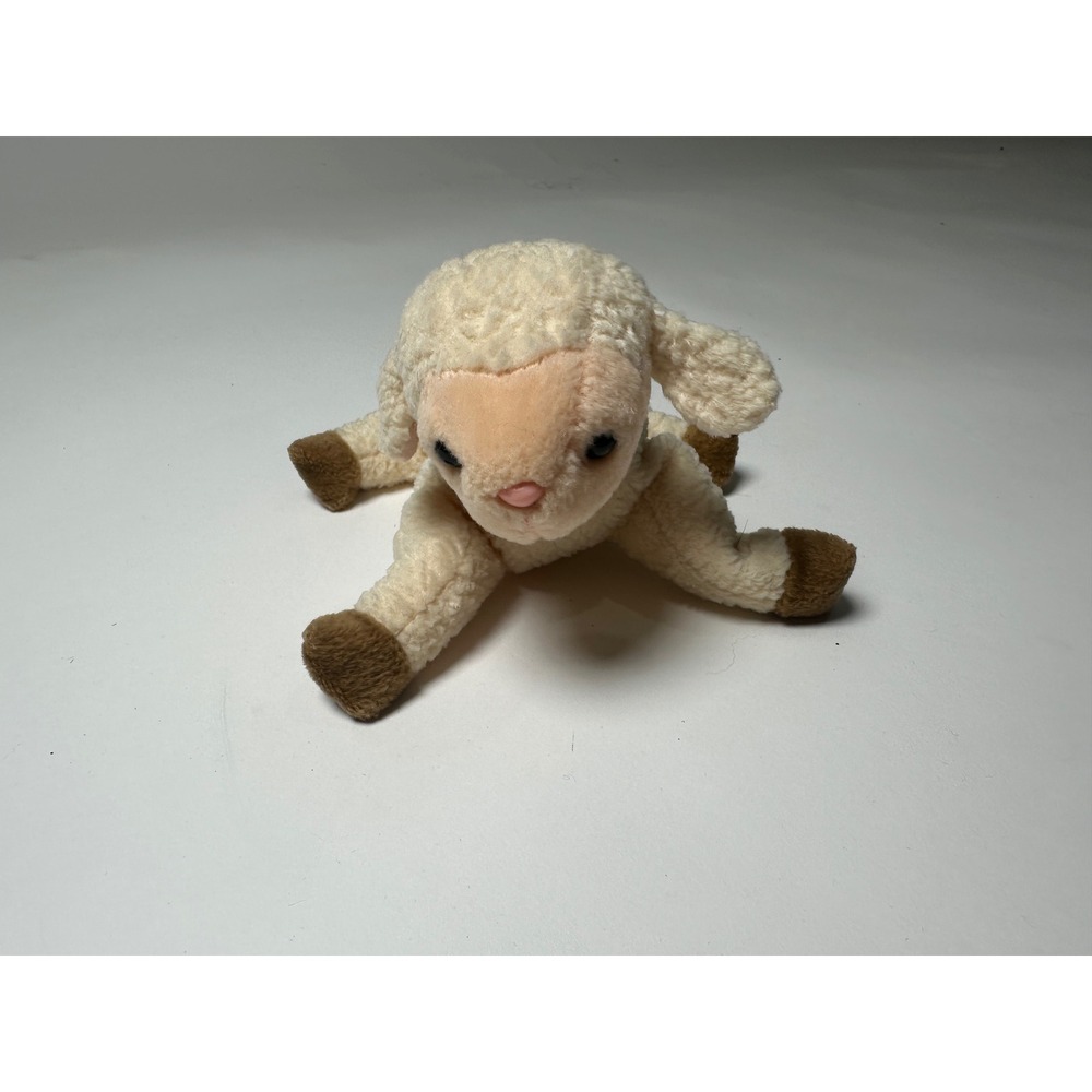 Ty Beanie Baby Ewey the Lamb 1999 Cream Brown Plush Stuffed Animal Collectible